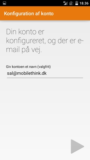 Giv din konto et navn og vælg Næste