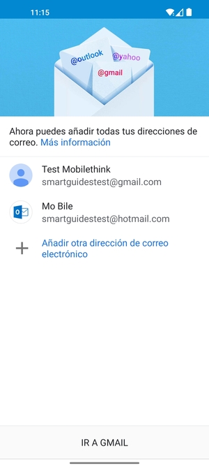 Seleccione IR A GMAIL