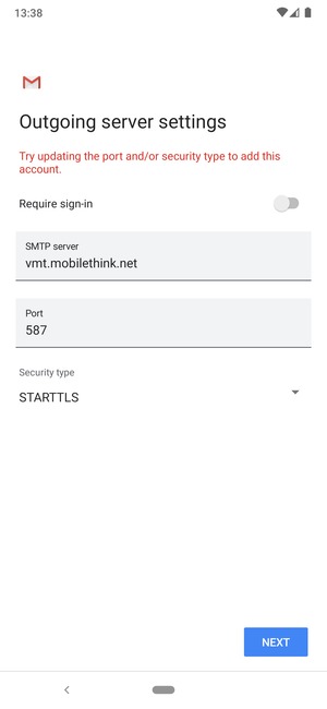 Select Security type
