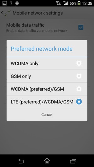 Select GSM only to enable 2G