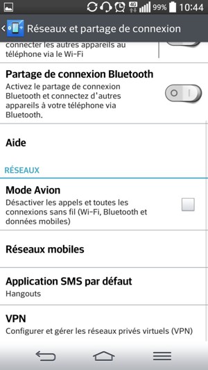 Sélectionnez Réseaux mobiles