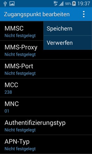 Wählen Sie die Menü-Taste und wählen Sie Speichern