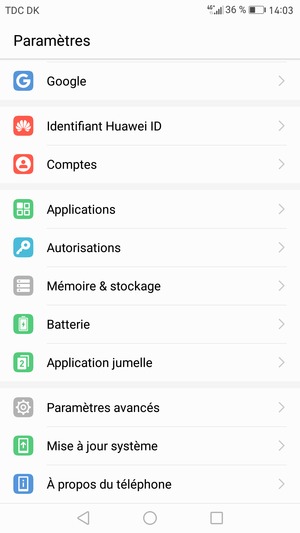 Faites défiler et sélectionnez Paramètres avancés