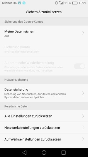 Wählen Sie Meine Daten sichern