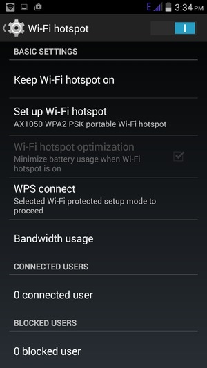 Your phone is now set up for use as a modem