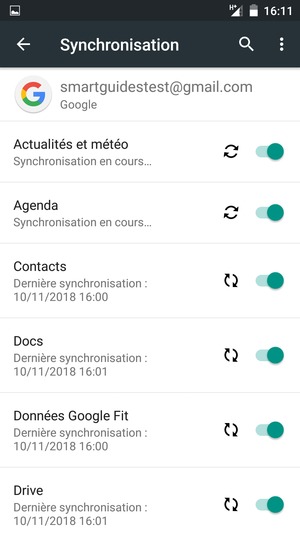 Vos informations seront synchronisées