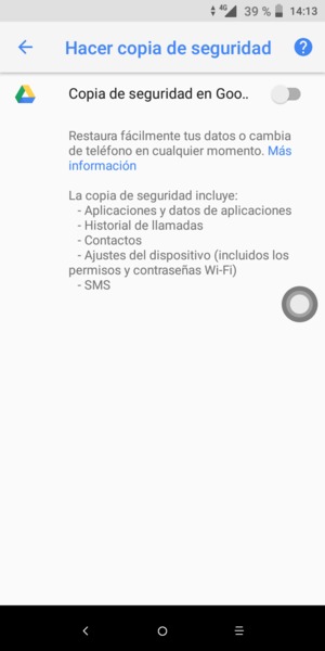 Active Copia de seguridad en Google Drive