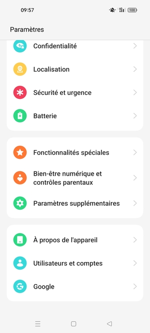 Faites défiler et sélectionnez À propos de l'appareil