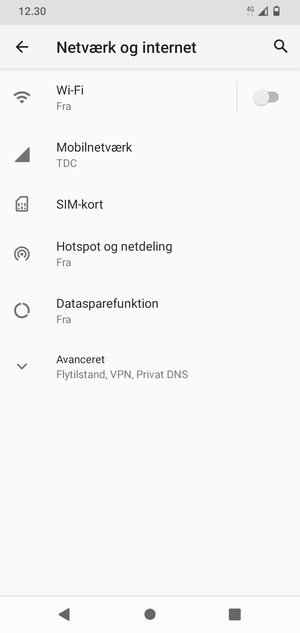 Vælg Mobilnetværk