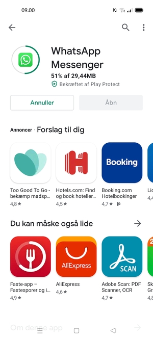 Afvent at installeringen er afsluttet
