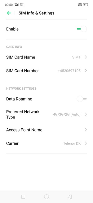 To change network if network problems occur, select Carrier
