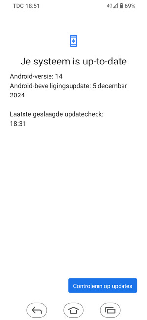 Als uw telefoon up-to-date is, zult u het volgende scherm zien