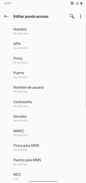 Introduzca la información de Internet