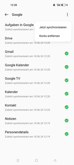 Wählen Sie Jetzt synchronisieren