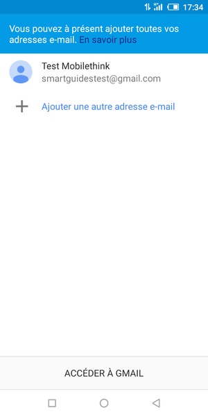 Sélectionnez ACCÉDER À GMAIL