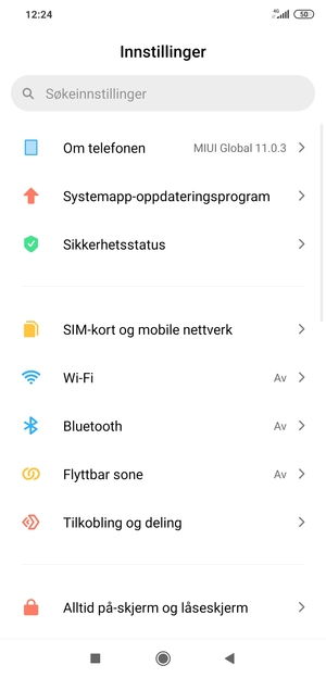 Velg SIM-kort og mobile nettverk