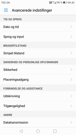 Vælg Sikkerhed