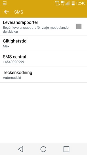 Välj SMS-central