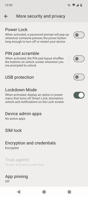 Scroll to and select SIM lock