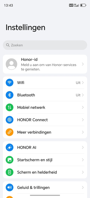 Selecteer Mobiel netwerk