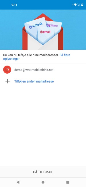 Vælg GÅ TIL GMAIL