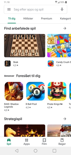 Vælg søgefeltet