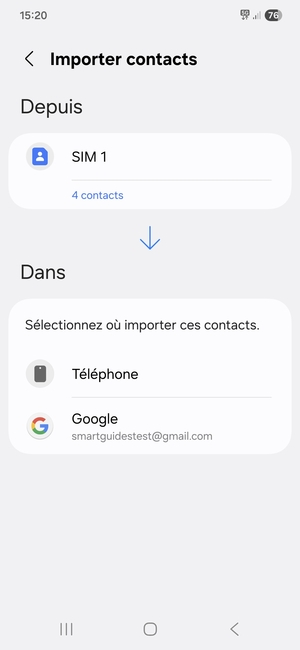 Sélectionnez  Google