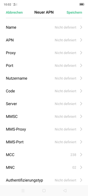 Geben Sie MMS-Informationen ein