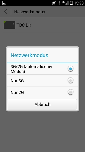 Wählen Sie Nur 2G / Nur GSM, um 2G zu aktivieren