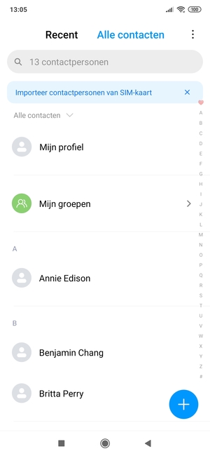 Selecteer de Menu-knop