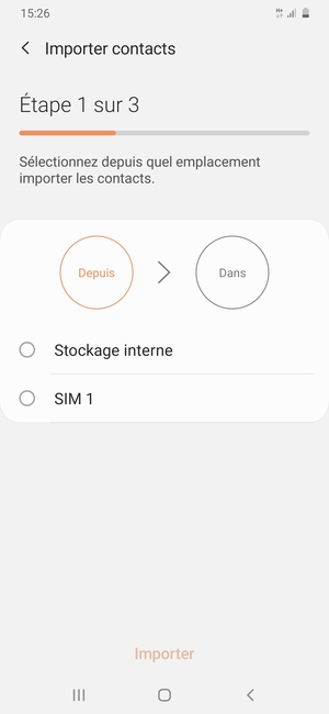 Sélectionnez SIM 1 ou SIM 2