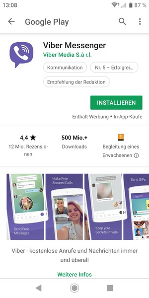 Wählen Sie INSTALLIEREN