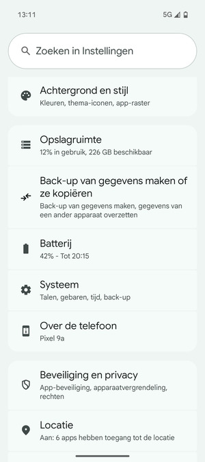 Scroll naar en selecteer Systeem