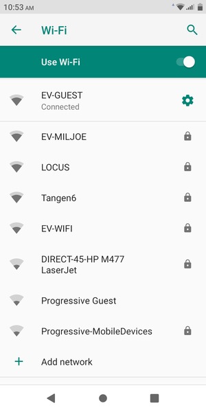 You are now connected to the Wi-Fi network