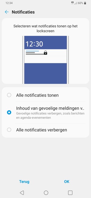 Selecteer uw voorkeursoptie en selecteer OK