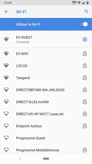 Vous êtes maintenant connecté au réseau Wi-Fi