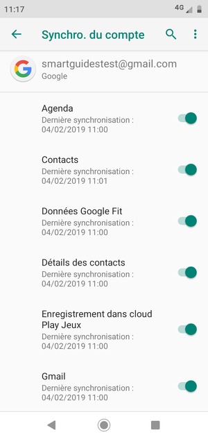 Assurez-vous que Contacts est sélectionné