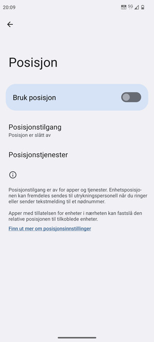 Slå av Bruk posisjon