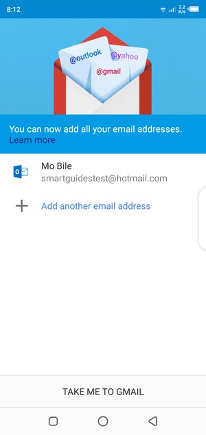 Select TAKE ME TO GMAIL