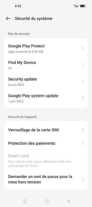 Sélectionnez Verrouillage de la carte SIM