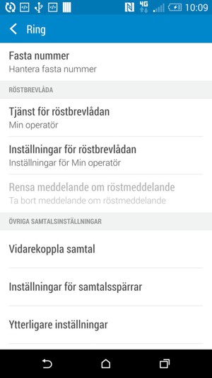 Välj Inställningar för röstbrevlådan