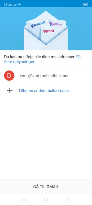 Vælg GÅ TIL GMAIL