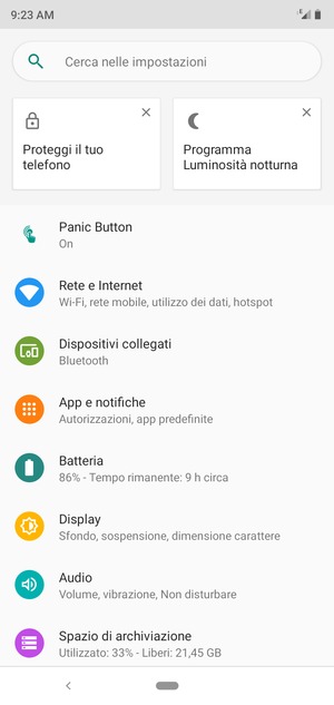 Seleziona Rete e Internet