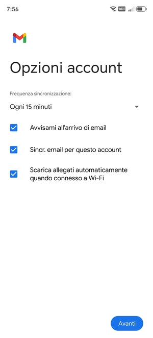 Seleziona Avanti