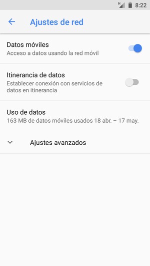 Seleccione Ajustes avanzados