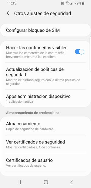 Seleccione Configurar bloqueo de SIM