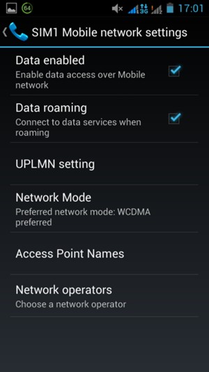 Turn Data roaming on or off