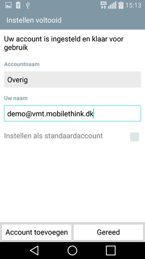 Geef uw account een naam en voer uw naam in. Selecteer Gereed