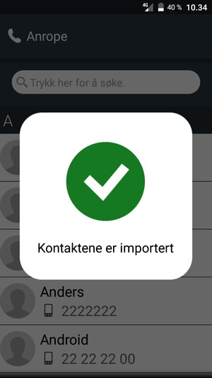 Kontaktene er nå lagt til din Doro