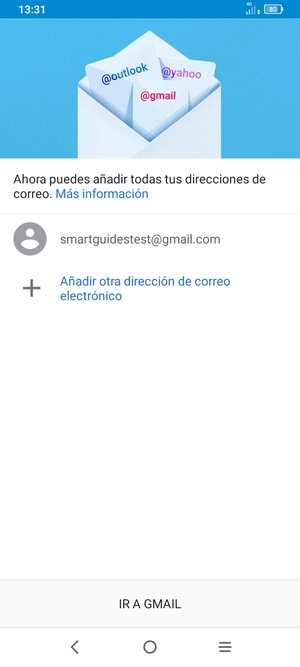 Seleccione IR A GMAIL